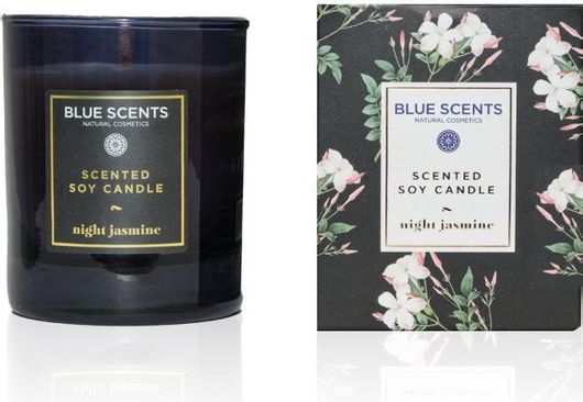 Αρωματικό Κερί Blue Scents Σόγιας σε Βάζο Night Jasmine Μαύρο 145gr