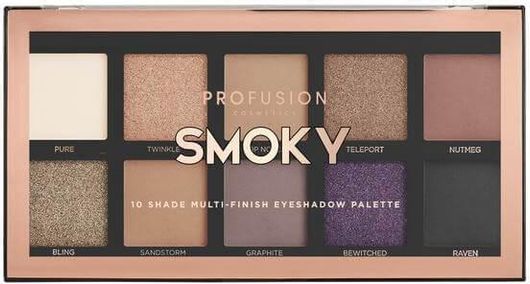 Profusion Cosmetics 10 Shade Multi Finish Eyeshadow Palette Smoky