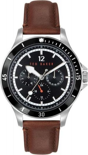 Ανδρικό Ρολόι Ted Baker BKPNTF004 με Δερμάτινο Λουράκι Καφέ