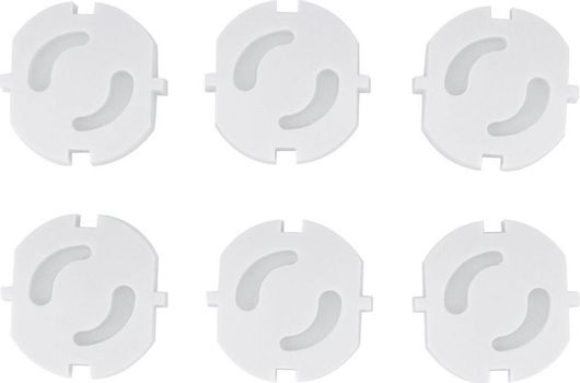 Kikka Boo Προστατευτικά Καλύμματα για Πρίζες από Πλαστικό Λευκό 3.6x3.6x1.6cm 6τμχ