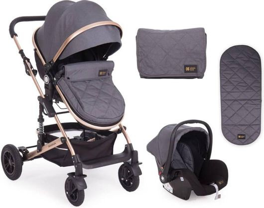 Πολυκαρότσι Kikka Boo Amaia 3 σε 1 με Ποδόσακό & Τσάντα Αλλαξιέρα Γκρι για Νεογέννητα