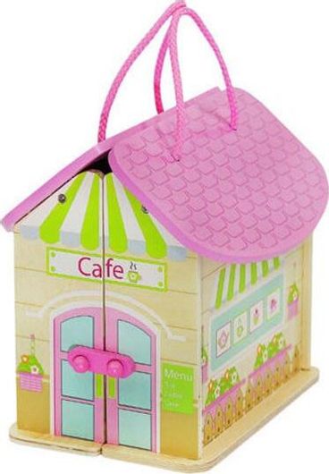 Κουκλόσπιτο Ξύλινο Αναδιπλούμενο με Αξεσουάρ 19x16x25.5cm