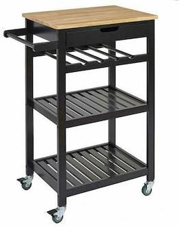 Τρόλεϊ Κουζίνας Ξύλινο 4 Θέσεων 62.5x40x85.5cm