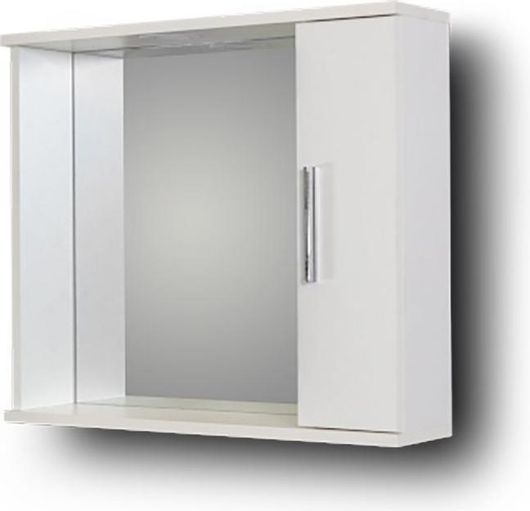 Καθρέπτης Μπάνιου Martin Αlon 65 με Ντουλάπι και Φως 65x56cm Ορθογώνιος Δεξιός Λευκός