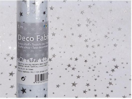 Ύφασμα Λευκό με Ασημί Αστεράκια 30 cm x 5 m