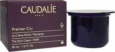 Κρέμα Προσώπου Caudalie Premier Cru La Creme Refill Rich Ενυδατική & Αντιγηραντική για Ξηρές Επιδερμίδες κατά των Πανάδων με Υαλουρονικό Οξύ & Ceramides 50ml