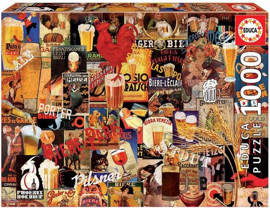 Puzzle Vintage Beer Collage 2D 1000 Κομμάτια