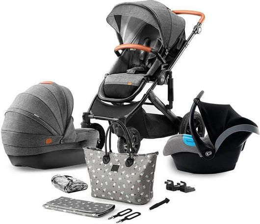 Παιδικό Καρότσι KinderKraft 3 σε 1 Γκρι Prime 2020