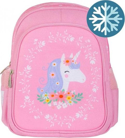 Σχολική Τσάντα Νηπίου Πλάτης A Little Lovely Company Unicorn με Ισοθερμική Θήκη Ροζ