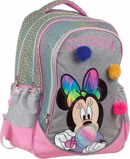 Σχολική Τσάντα Δημοτικού Gim Minnie Pom Pom Πλάτης Ροζ