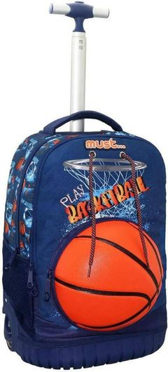 Σχολική Τσάντα Δημοτικού Must Premium Basketball Τρόλεϊ Μπλε