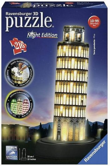 Puzzle Ο Κεκλιμένος Πύργος της Πίζας Night Edition 3D 216 Κομμάτια