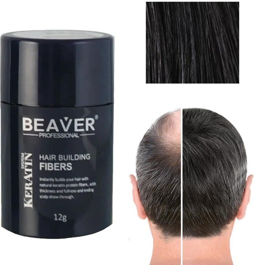 Ίνες Πύκνωσης Μαλλιών Beaver Κερατίνης 12gr Μαύρο