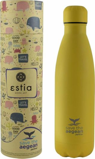 Μπουκάλι Θερμός Estia Travel Flask Save The Aegean 0.5lt Burnt Yellow