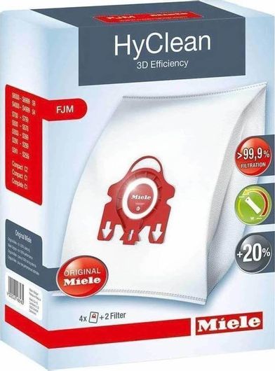 Σακούλες Σκούπας Miele FJM HyClean 3D Efficiency 4τμχ Συμβατή με Σκούπα Miele