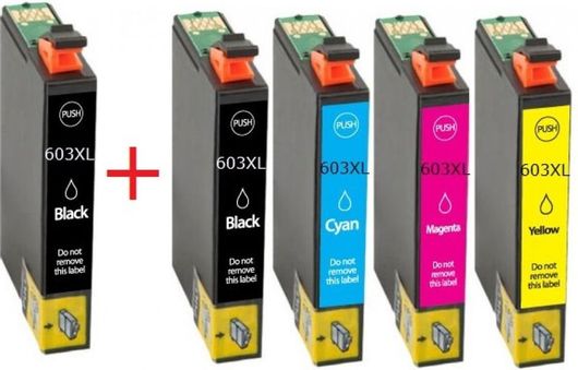 Συμβατά Μελάνια για Epson T603XL 1 Πλήρες Σετ & 1 Mαύρο 5τμχ