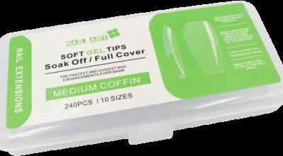 Tips Νυχιών Soak Off Gel Medium Coffin