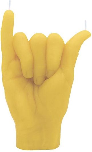 Κερί Candle Hand Παραφίνη Shaka 17x11x6 Yellow