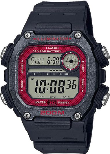 Ανδρικό ρολόι Casio Collection Λουράκι από Καουτσούκ DW-291H-1BVEF Μαύρο