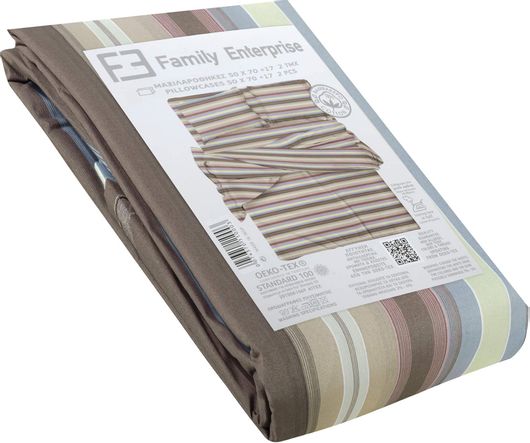 Μαξιλαροθήκες Family Enterprise Σετ 2τμχ 50x70+17cm 100% Βαμβακερές Πολύχρωμες Εμπριμέ 007437Σ14