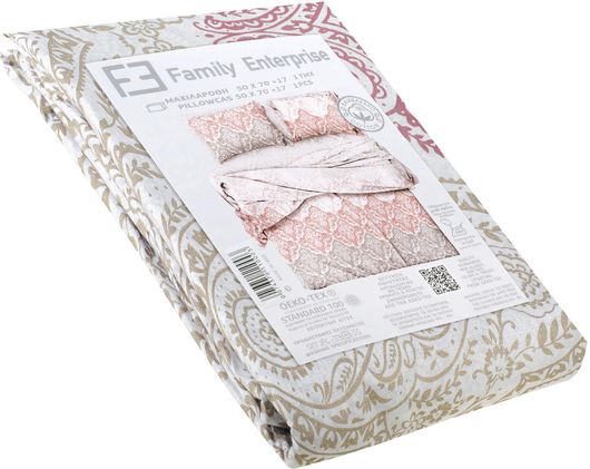 Σετ Μαξιλαροθήκες Family Enterprise 50x70+17cm 100% Βαμβάκι 2τμχ Μπεζ