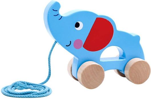 Ξύλινος Συρόμενος Ελέφαντας Tooky Toy TKC264