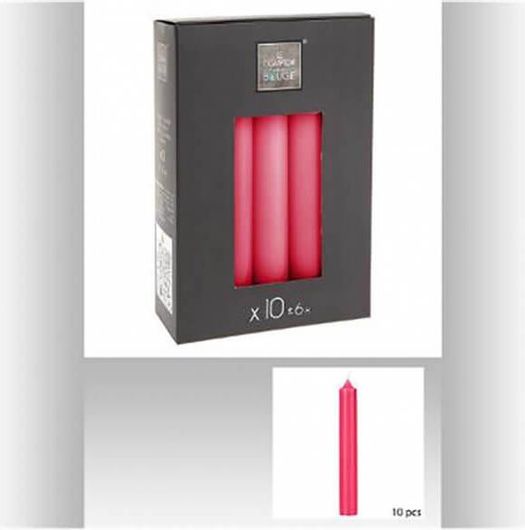 Διακοσμητικό Κερί Κηροπηγίου Plastona 16cm 10τμχ Φούξια