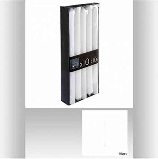 Διακοσμητικό Κερί Κηροπηγίου Plastona 25cm 10τμχ Λευκό