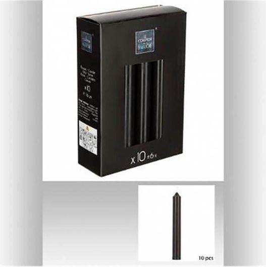 Διακοσμητικό Κερί Κηροπηγίου Plastona 6cm 10τμχ Μαύρο