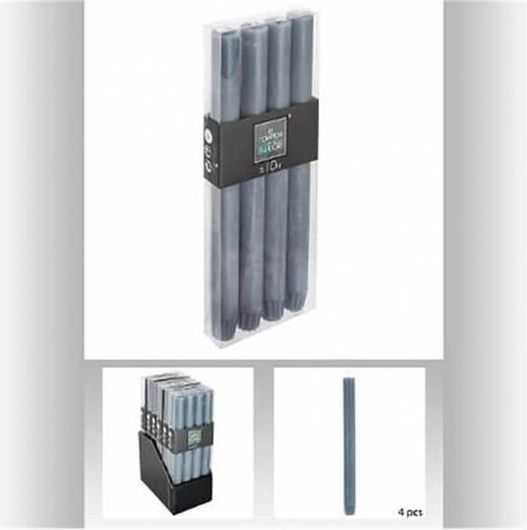 Διακοσμητικό Κερί Κηροπηγίου Plastona 24.5cm 4τμχ Γκρι