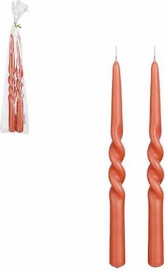 Διακοσμητικό Κερί Κηροπηγίου Plastona Ελικοειδές 30cm 2τμχ Καφέ