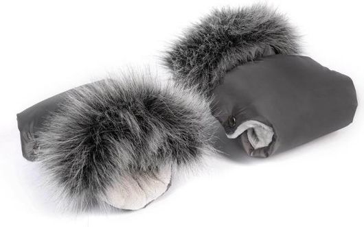 Γάντια Καροτσιού Tesoro Χούφτα με Γούνα Dark Γκρι