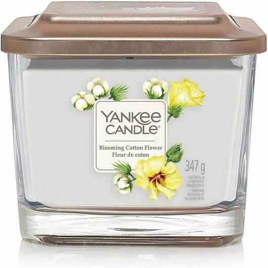 Αρωματικό Κερί Yankee Candle σε Βάζο Blooming Cotton Flower Γκρι 3 Φυτίλια Medium 347gr