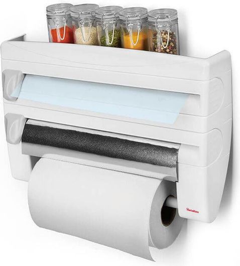 Πολυθήκη Κουζίνας Metaltex Roll n' Roll Επιτοίχια 254410 39x25x10cm Λευκό