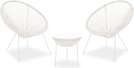 Σετ Σαλονιού Εξωτερικού Χώρου Acapulco 3τμχ Λευκό