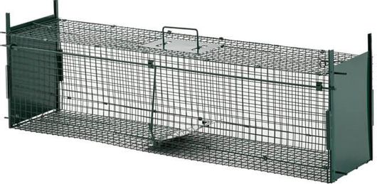 Παγίδα - Κλουβί Ζώων PawHut με 2 Πόρτες Μεταλλική 100x25x28cm AB0-014