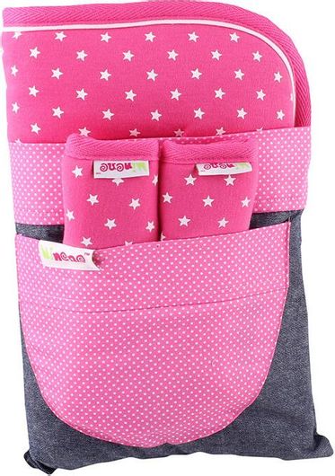 Κάλυμμα Minene MN3032 με Eπωμίδες Φούξια Αστεράκια