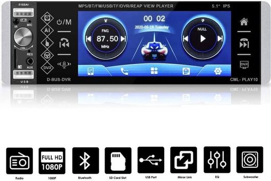 Ηχοσύστημα Αυτοκινήτου Ηχοσυστήματα Αυτκονήτου BOOMA-4925 Universal 1DIN Οθόνη 5" Bluetooth / USB