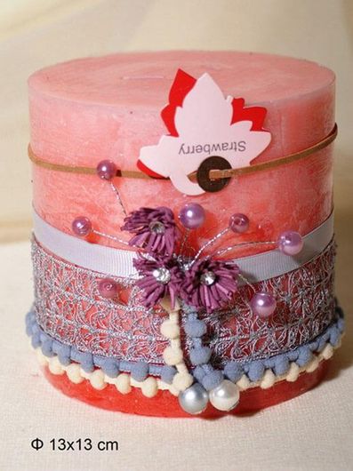 Αρωματικό Κερί Royal Art Collection Διακοσμημένο 13x13cm Strawberry