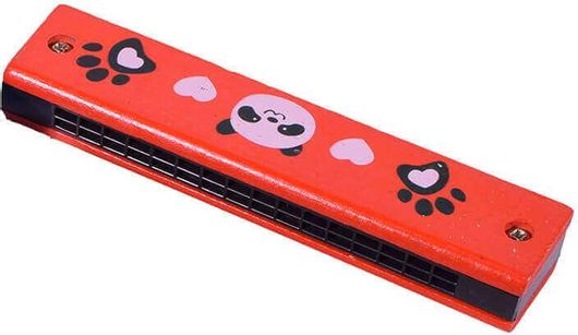 Φυσαρμόνικα SP Souliotis με Panda Ξύλινο 13cm Κόκκινο