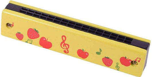 Φυσαρμόνικα SP Souliotis με Φράουλες Ξύλινο 13cm Κίτρινο