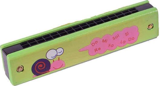 Φυσαρμόνικα SP Souliotis Πράσινη με Σαλιγκάρι Ξύλινο 13cm