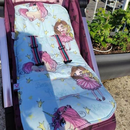 So Sweet Line Κάλυμμα για καρότσι 2 όψεων - Πριγκίπισσα και Μονόκερος / Ροζ Αστέρια (SL699157)