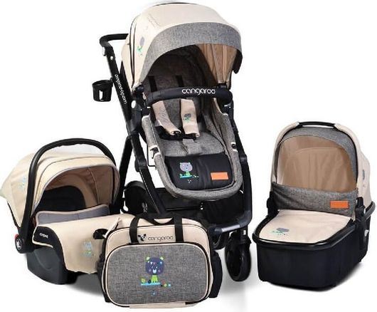 Cangaroo Παιδικό Καρότσι Stefanie 3 σε 1 Beige (3800146234218)