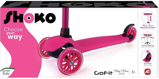 Παιδικό Πατίνι Shoko Twist & Roll Go Τρίτροχο As Company για 3+ Ετών Ροζ