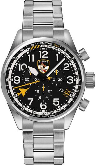 Ανδρικό ρολόι Aviator Special Edition F-4 Phantom II Stainless Steel Χρονογράφος V.2.25.0.338.5