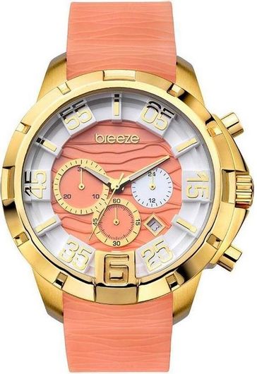 Γυναικείο Ρολόι Breeze 110161.5 με Λουράκι από Καουτσούκ Πορτοκαλί