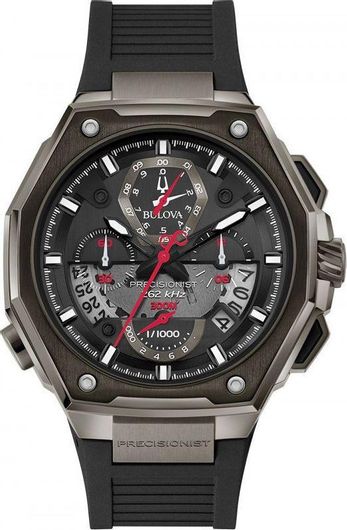 Ανδρικό Ρολόι Bulova 98B358 Αναλογικό με Λουράκι από Καουτσούκ Μαύρο