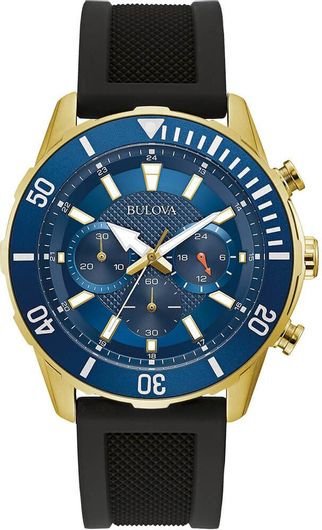 Ανδρικό ρολόι Bulova Sport Λουράκι από Καουτσούκ Χρονογράφος 98A244 Μπλε