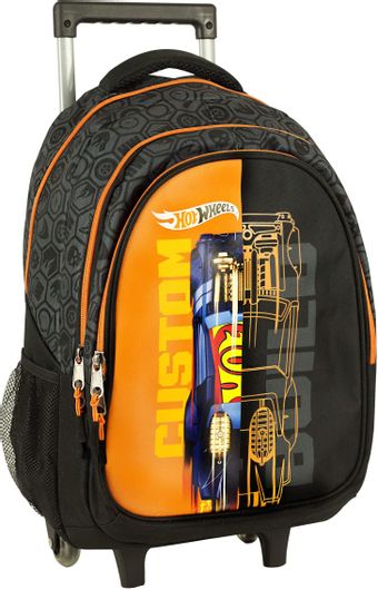 Σχολική Τσάντα Δημοτικού Gim Τρόλεϊ Hot Wheels Custom Μαύρο